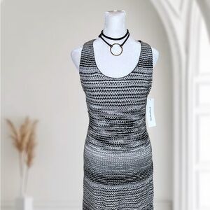 Missoni Made in Italy Wavy Textured Knit Sleeveless Dress Metallic